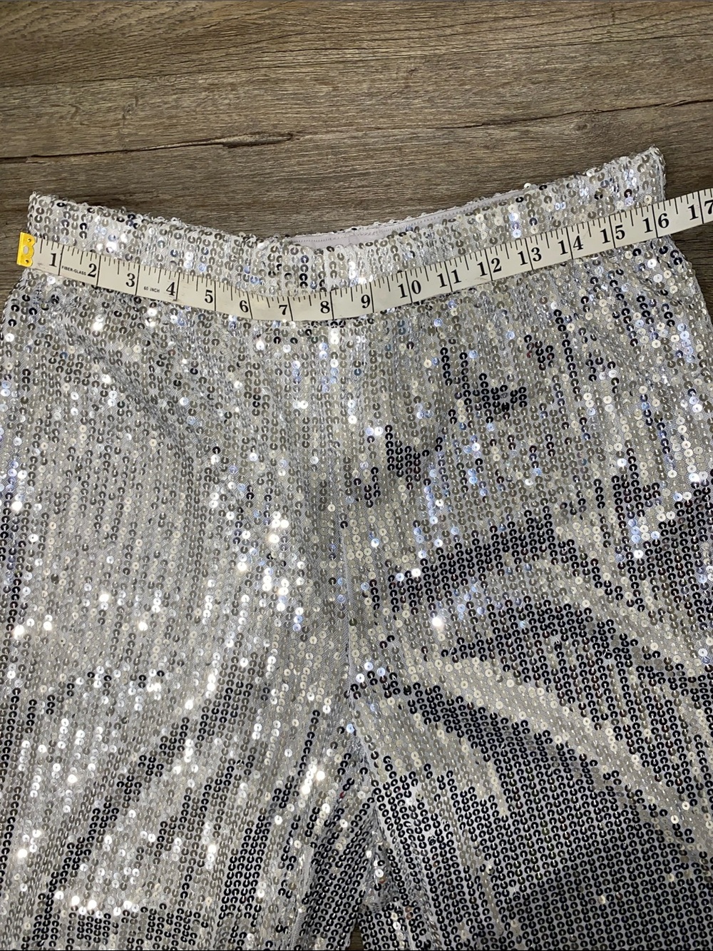 Esmara Silver Sequin Wide-Leg Pants NWT Size L 12/14 - Picture 6 of 7